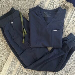 Muted Navy joggers and scrub top size medium